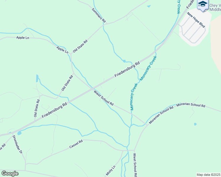 map of restaurants, bars, coffee shops, grocery stores, and more near 32 School Lane in Reading