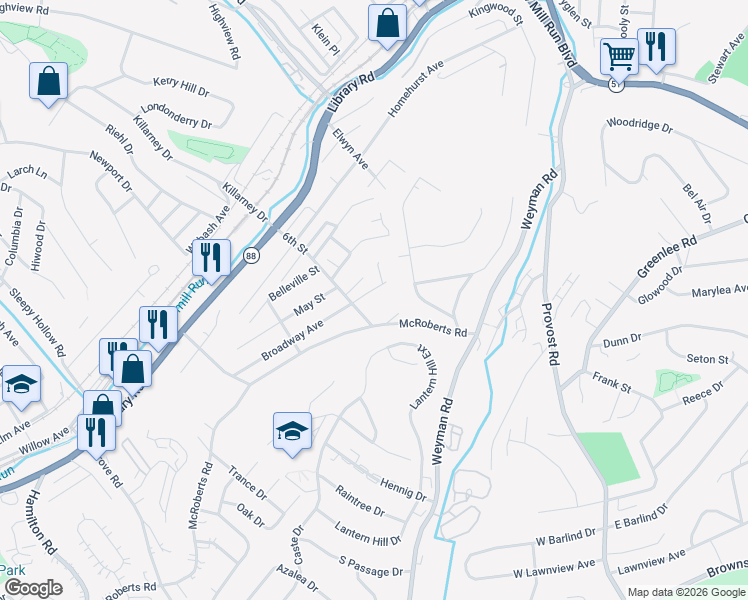 map of restaurants, bars, coffee shops, grocery stores, and more near 1415 6th Street in Pittsburgh