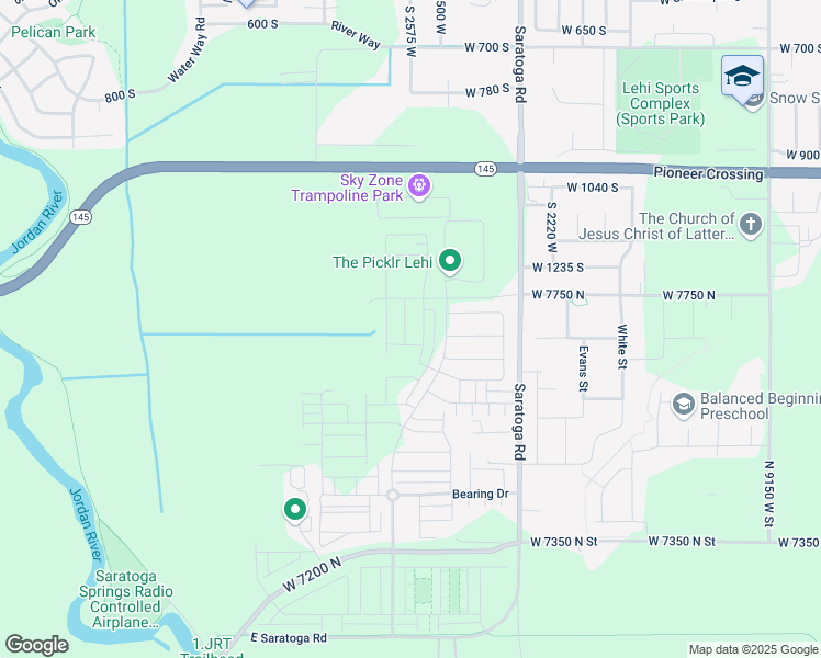 map of restaurants, bars, coffee shops, grocery stores, and more near 9635 West 7750 North in Saratoga Springs