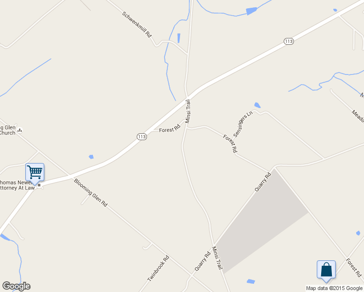 map of restaurants, bars, coffee shops, grocery stores, and more near 821 Minsi Trail in Perkasie
