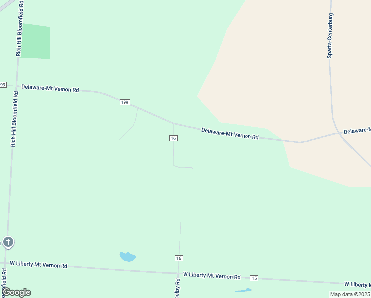 map of restaurants, bars, coffee shops, grocery stores, and more near 599 County Road 16 in Centerburg