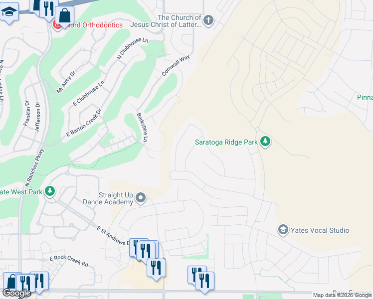 map of restaurants, bars, coffee shops, grocery stores, and more near 491 Stone Ridge Drive in Eagle Mountain