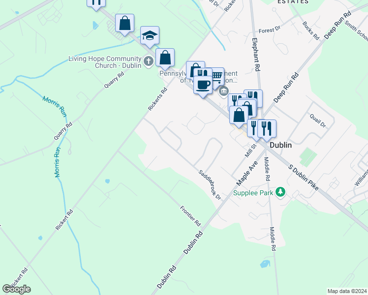 map of restaurants, bars, coffee shops, grocery stores, and more near 103 Trotters Way in Dublin