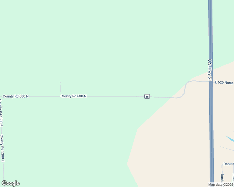 map of restaurants, bars, coffee shops, grocery stores, and more near 13532 County Road 600 North in Heyworth