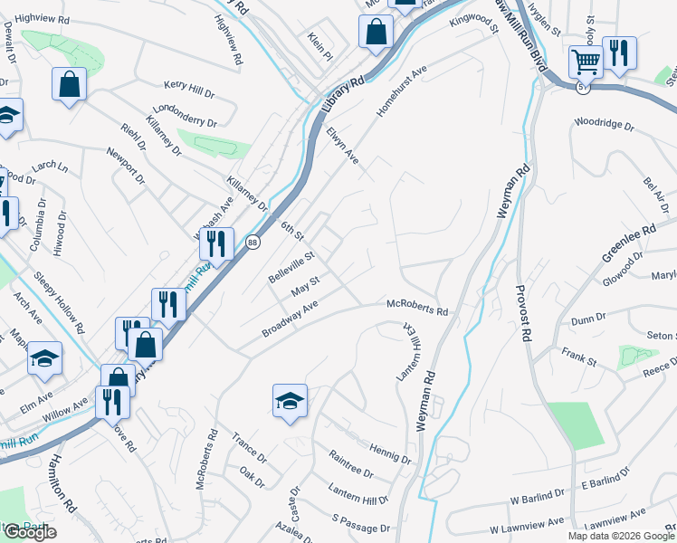 map of restaurants, bars, coffee shops, grocery stores, and more near 1287 6th Street in Pittsburgh