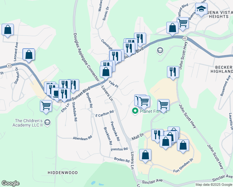 map of restaurants, bars, coffee shops, grocery stores, and more near 112 Harvard Avenue in Steubenville