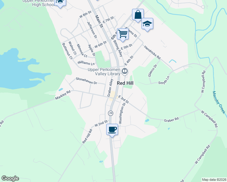 map of restaurants, bars, coffee shops, grocery stores, and more near 338 Jefferson Street in Red Hill