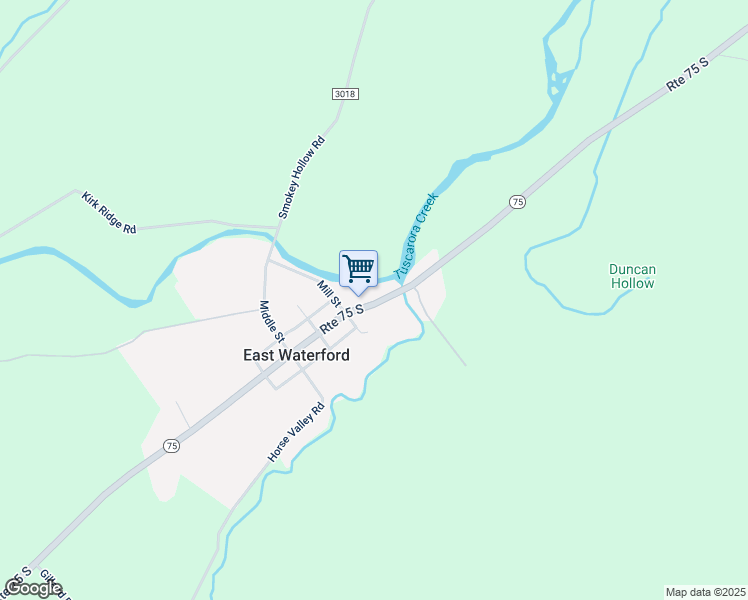 map of restaurants, bars, coffee shops, grocery stores, and more near 9735 Sr 0075 in East Waterford