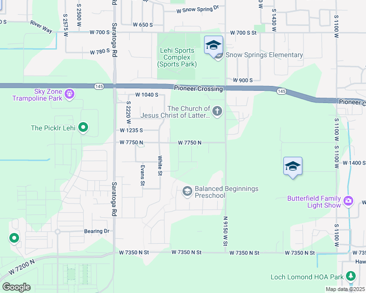 map of restaurants, bars, coffee shops, grocery stores, and more near 1317 1960 West in Eagle Mountain