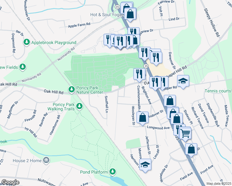 map of restaurants, bars, coffee shops, grocery stores, and more near 68 Princeton Street in Red Bank