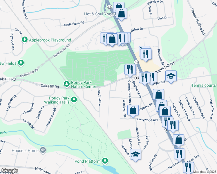 map of restaurants, bars, coffee shops, grocery stores, and more near 68 Princeton Street in Red Bank