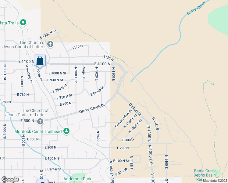 map of restaurants, bars, coffee shops, grocery stores, and more near 1097 Grove Creek Drive in Pleasant Grove