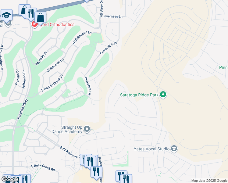 map of restaurants, bars, coffee shops, grocery stores, and more near 564 North Woodland Road in Eagle Mountain