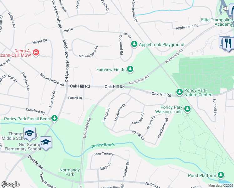 map of restaurants, bars, coffee shops, grocery stores, and more near 62 Ivy Hill Road in Red Bank