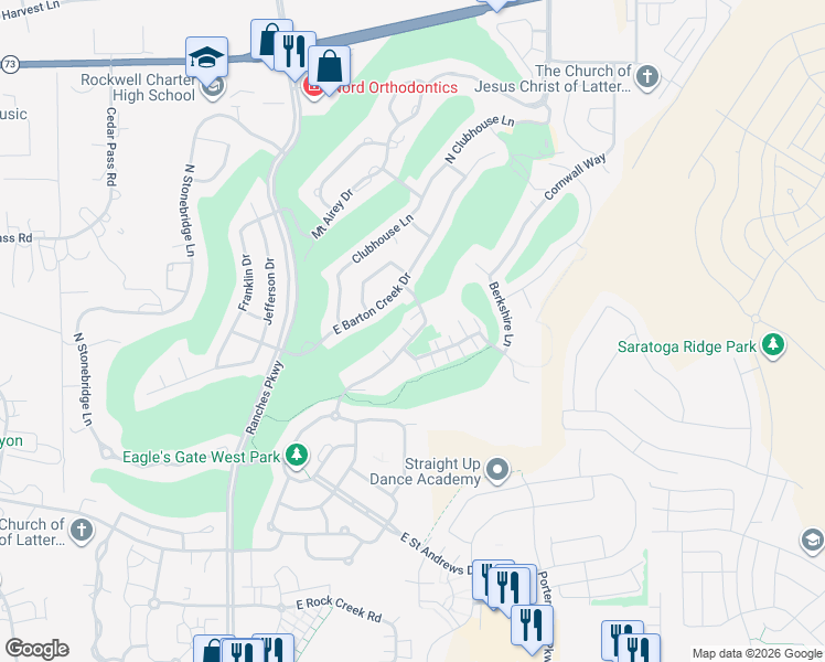 map of restaurants, bars, coffee shops, grocery stores, and more near 8731 Desert Canyon Road in Eagle Mountain