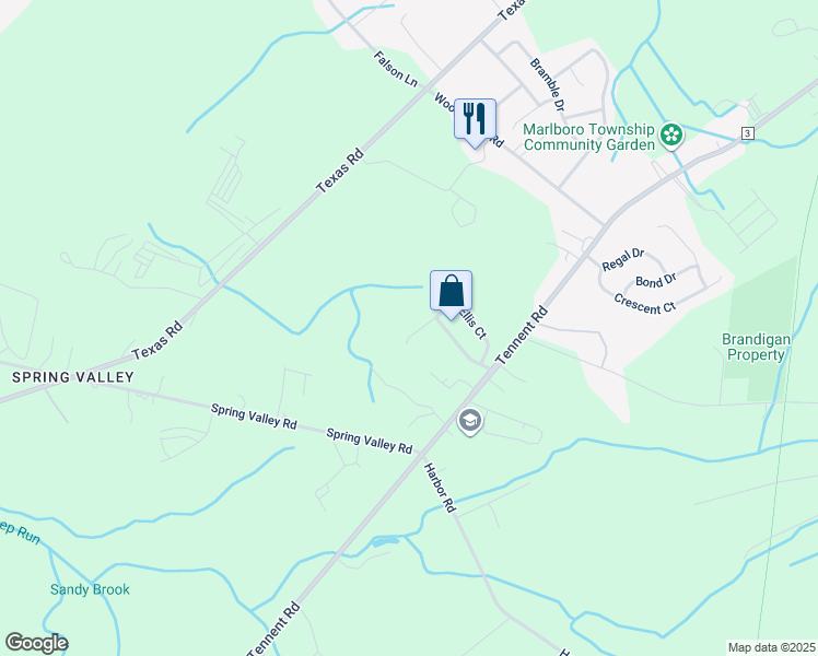 map of restaurants, bars, coffee shops, grocery stores, and more near 32 Ellis Court in Marlboro