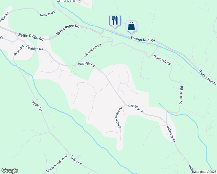 map of restaurants, bars, coffee shops, grocery stores, and more near 304 Kingsbrook Drive in McDonald