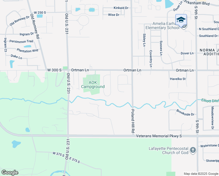 map of restaurants, bars, coffee shops, grocery stores, and more near 3605 Thornhill Circle East in Lafayette