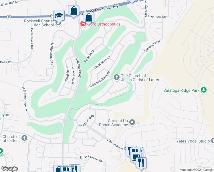 map of restaurants, bars, coffee shops, grocery stores, and more near 3879 Cunning Hill Drive in Eagle Mountain