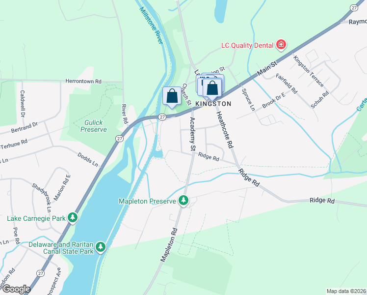 map of restaurants, bars, coffee shops, grocery stores, and more near 16 Lakeview Avenue in Princeton