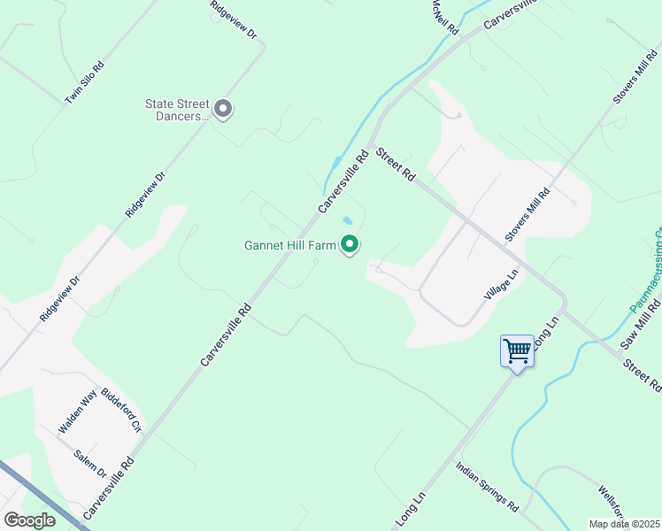 map of restaurants, bars, coffee shops, grocery stores, and more near 5725 Cottageville Lane in Doylestown