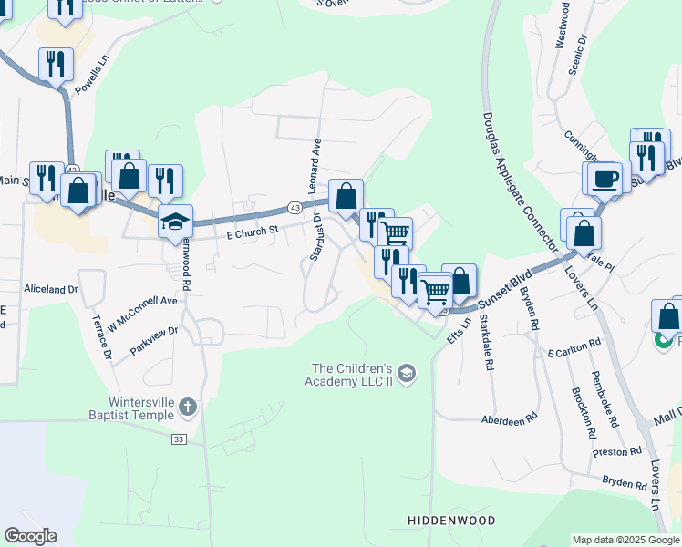 map of restaurants, bars, coffee shops, grocery stores, and more near 120 Stardust Drive in Steubenville