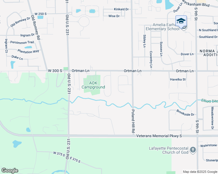map of restaurants, bars, coffee shops, grocery stores, and more near 3602 Thornhill Circle East in Lafayette