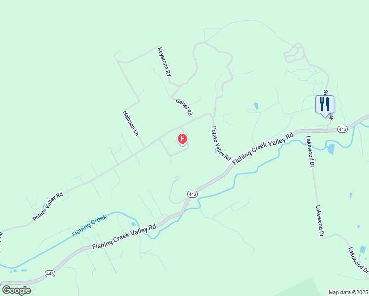 map of restaurants, bars, coffee shops, grocery stores, and more near 1841 Potato Valley Road in Harrisburg