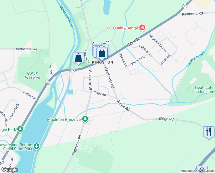 map of restaurants, bars, coffee shops, grocery stores, and more near 10 Catelli Road in Princeton