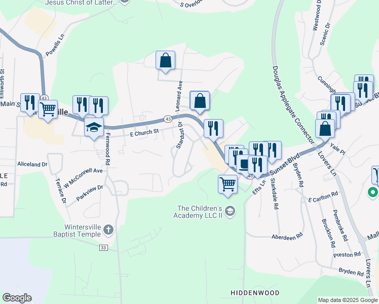 map of restaurants, bars, coffee shops, grocery stores, and more near 120 Stardust Drive in Steubenville