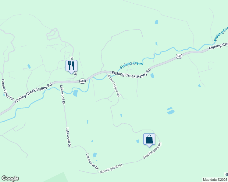 map of restaurants, bars, coffee shops, grocery stores, and more near 350 Straw Hollow Road in Harrisburg