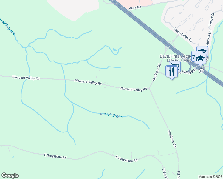 map of restaurants, bars, coffee shops, grocery stores, and more near 342 Pleasant Valley Road in Old Bridge Township