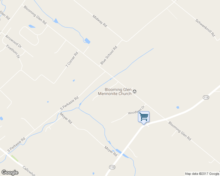 map of restaurants, bars, coffee shops, grocery stores, and more near 33 Harvest Lane in Perkasie