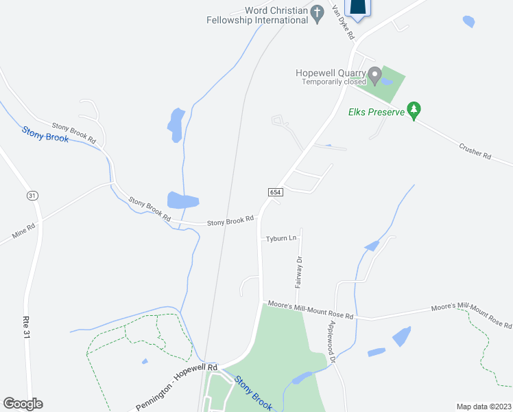 map of restaurants, bars, coffee shops, grocery stores, and more near 167 Hopewell Pennington Road in Hopewell