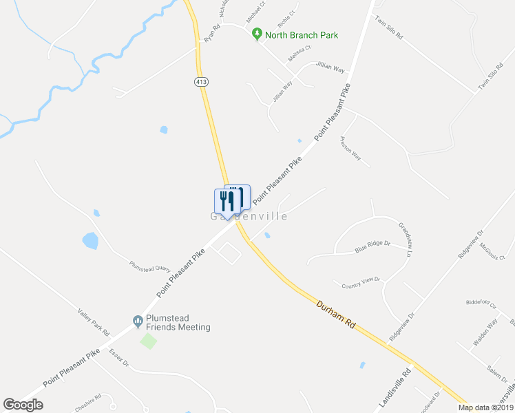 map of restaurants, bars, coffee shops, grocery stores, and more near 5248 Point Pleasant Pike in Doylestown