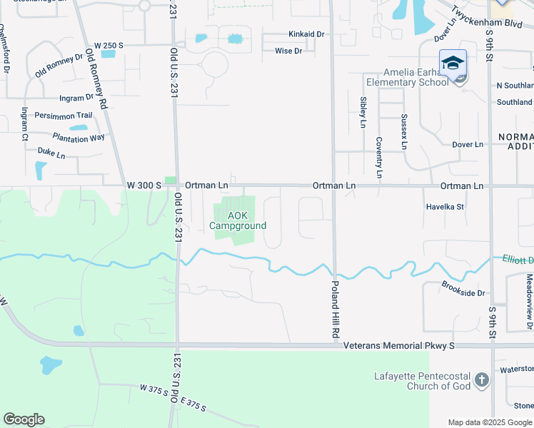 map of restaurants, bars, coffee shops, grocery stores, and more near 3600 Thornhill Circle West in Lafayette