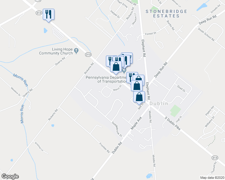map of restaurants, bars, coffee shops, grocery stores, and more near 804 Manor Drive in Dublin