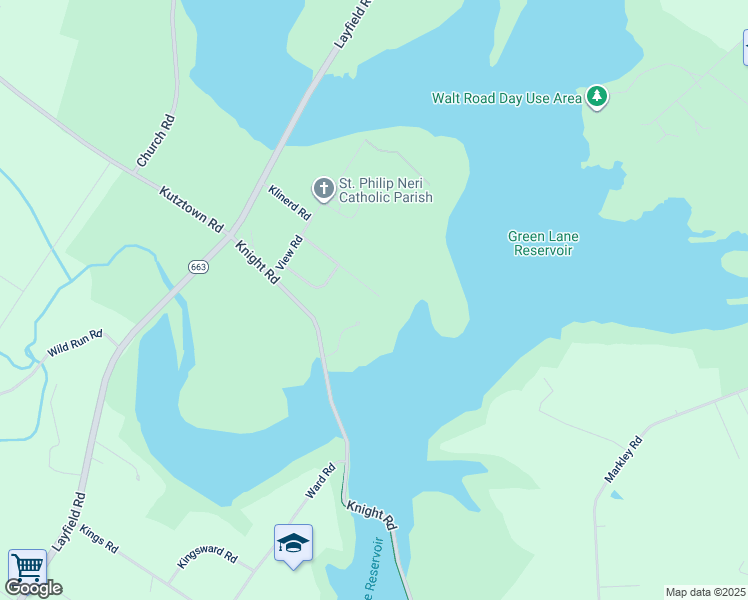 map of restaurants, bars, coffee shops, grocery stores, and more near 1721 Lakeshore Drive in Pennsburg
