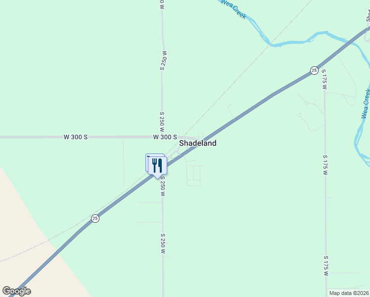 map of restaurants, bars, coffee shops, grocery stores, and more near 2439-2503 West 300 South in Lafayette