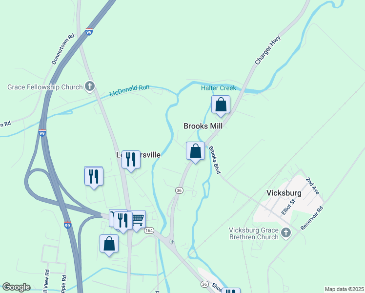 map of restaurants, bars, coffee shops, grocery stores, and more near 200 Toms Lane in Duncansville