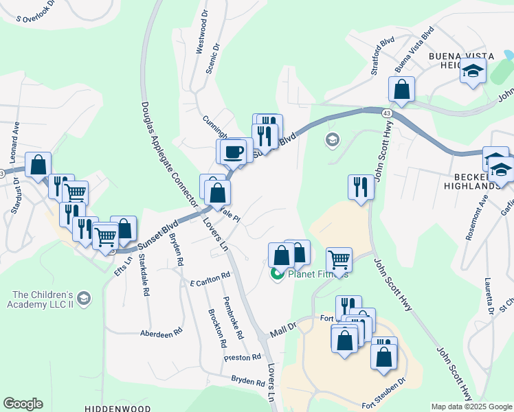 map of restaurants, bars, coffee shops, grocery stores, and more near 232 Harvard Avenue in Steubenville