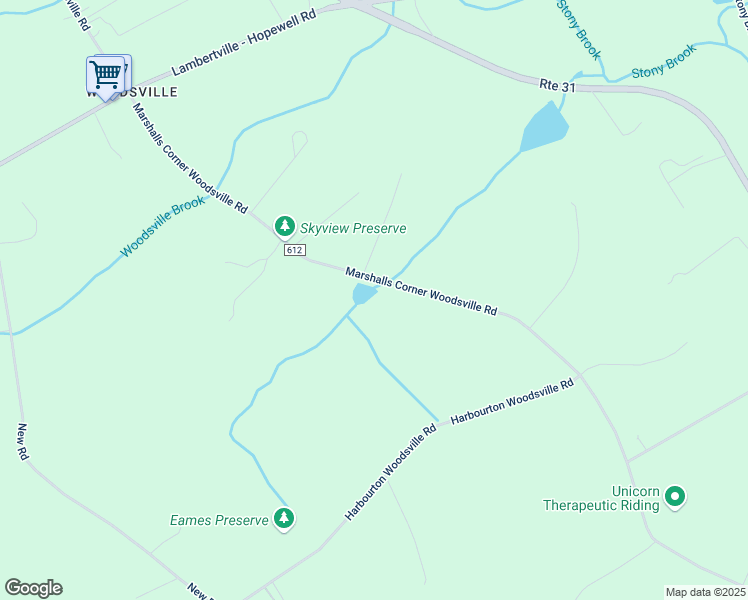 map of restaurants, bars, coffee shops, grocery stores, and more near 113 Marshalls Corner Woodsville Road in Hopewell