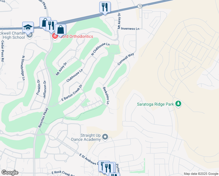 map of restaurants, bars, coffee shops, grocery stores, and more near 8791 Suffolk Lane in Eagle Mountain