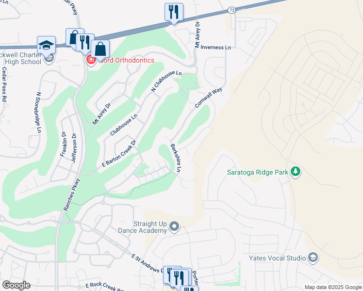 map of restaurants, bars, coffee shops, grocery stores, and more near 8791 Suffolk Lane in Eagle Mountain