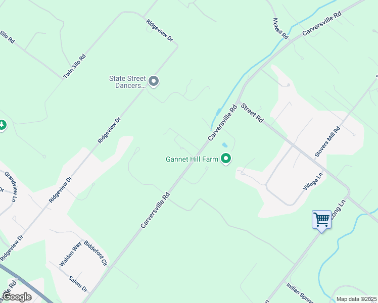 map of restaurants, bars, coffee shops, grocery stores, and more near 5694 Carversville Road in Doylestown