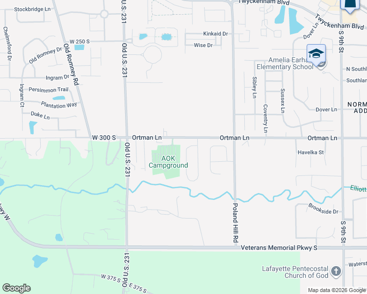 map of restaurants, bars, coffee shops, grocery stores, and more near 3514 Thornhill Circle West in Lafayette