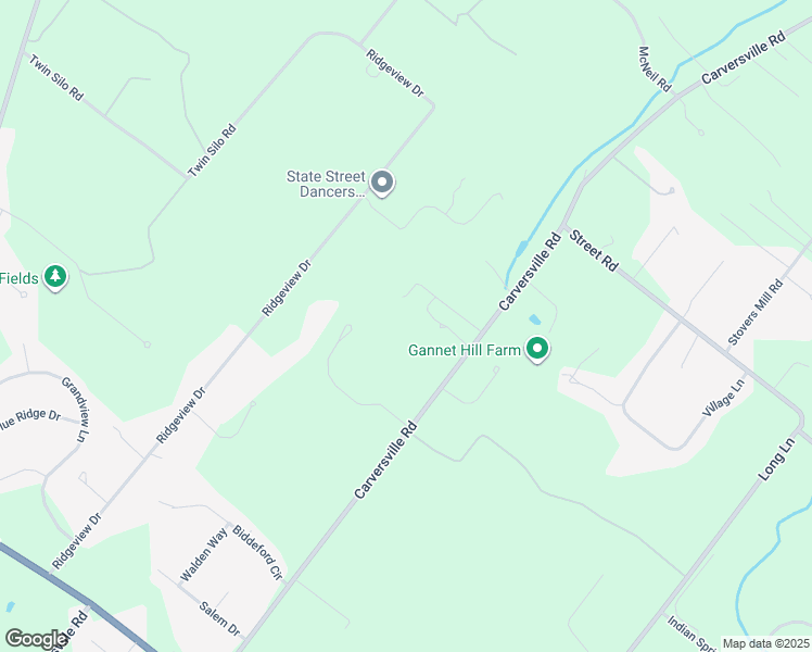 map of restaurants, bars, coffee shops, grocery stores, and more near 5694 Carversville Road in Bucks County