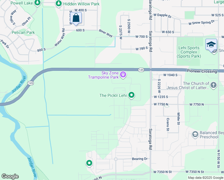 map of restaurants, bars, coffee shops, grocery stores, and more near 637 North Scuttlebutt Lane in Saratoga Springs