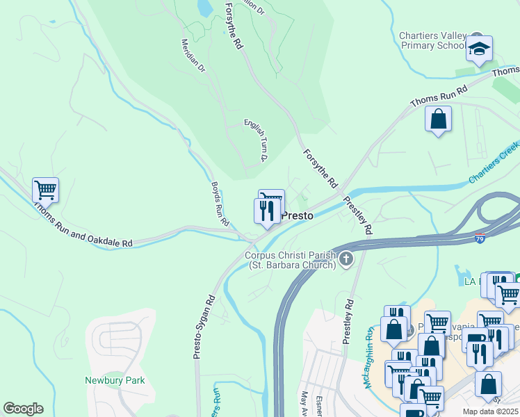 map of restaurants, bars, coffee shops, grocery stores, and more near 85 Jones Drive in Bridgeville