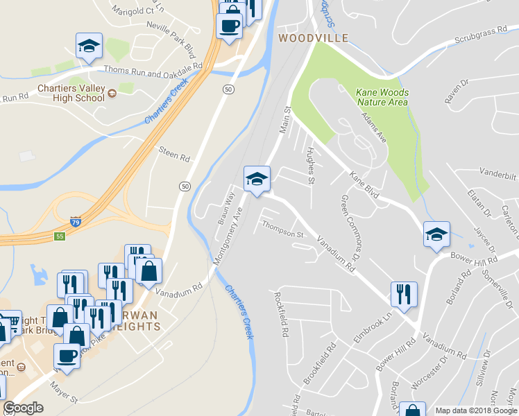 map of restaurants, bars, coffee shops, grocery stores, and more near 8 Dorsey Street in Bridgeville